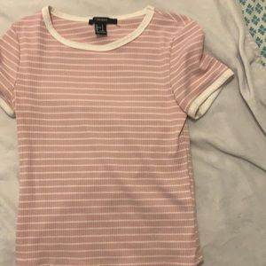 Pink striped crop top